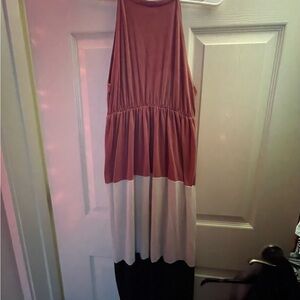 Elegant Color Block Maxi Dress